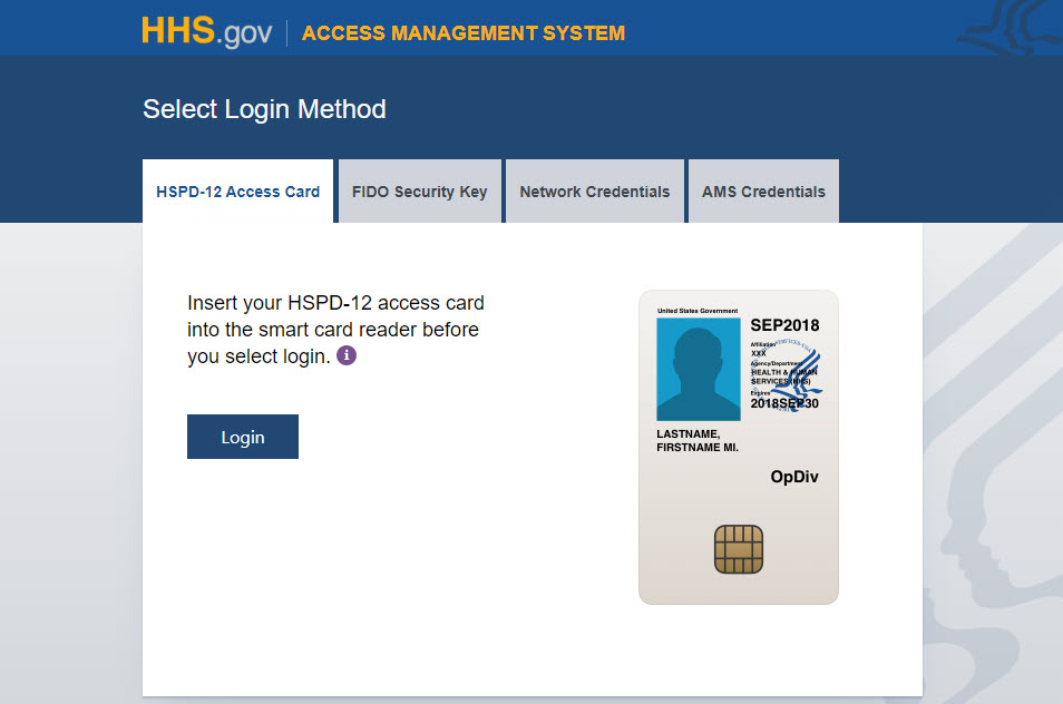 AMS Login Page