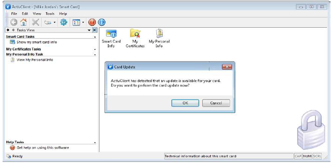 ActivClient Card Update Prompt