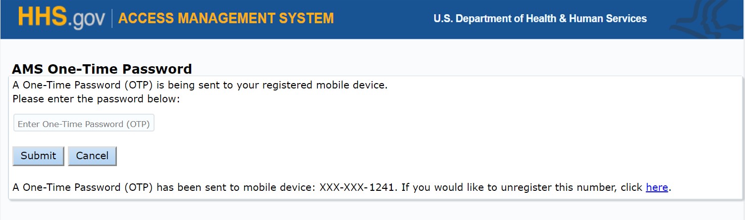 One-Time Password prompt