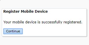 Mobile registration confirmation