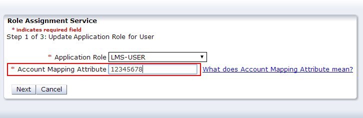 Update Account Mapping Attribute field highlighted