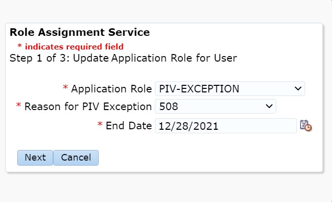 Update Application Role selection