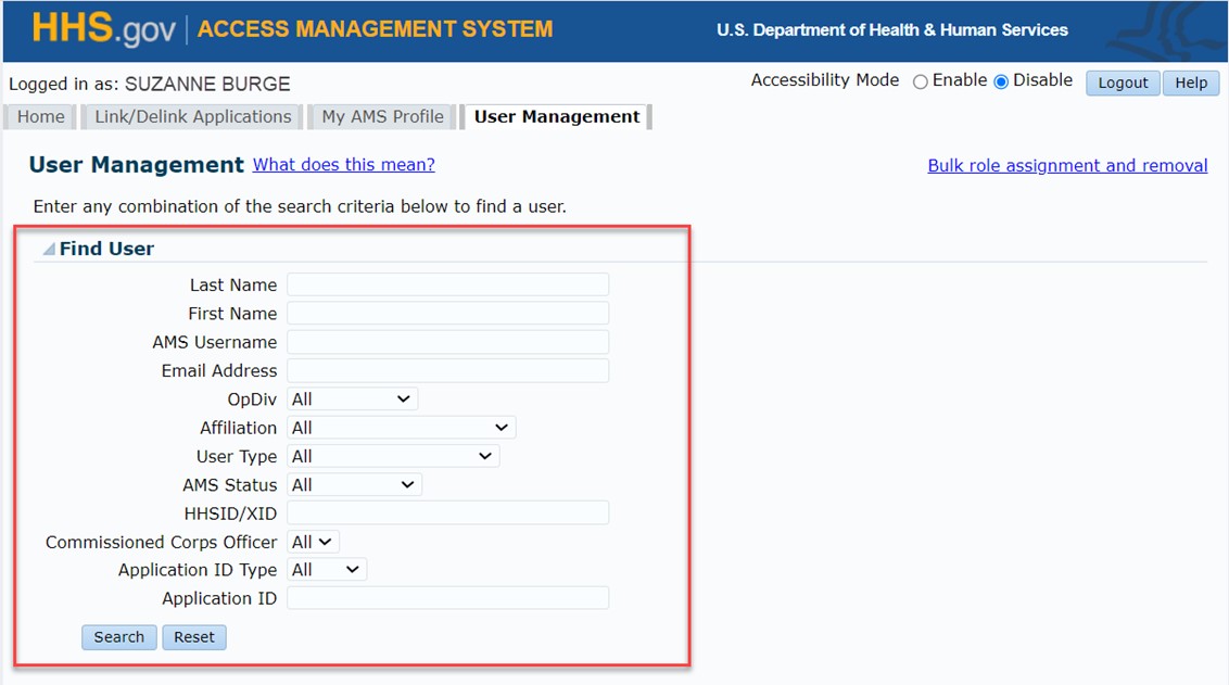 User Management - Find User